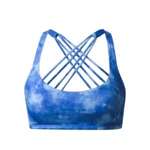 Lululemon Free To Be Bra (Wild) Mini Tidal Trip Pipe Dream Blue Size 10